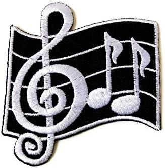 Müzik Notaları G Nota Anahtarı Sekizinci Müzik Ölçeği Klasik İşlemeli Dikmek Demir on Patch Sırt Çantaları için Kot