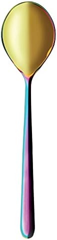 Mepra AZB10991108 Linea Rainbow Moka Kaşık, [24'lü Paket], 11,4 cm, Yanardöner Kaplama, Bulaşık Makinesinde Yıkanabilir