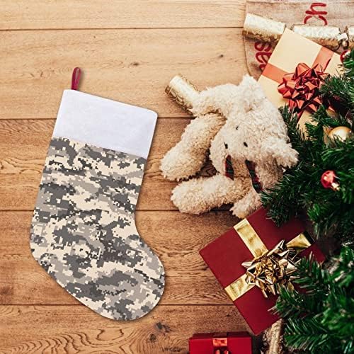 Kahverengi Çöl Dijital Kamuflaj Noel Çorap Çorap Peluş Şömine Asılı Noel Ağacı Ev Dekorasyonu için