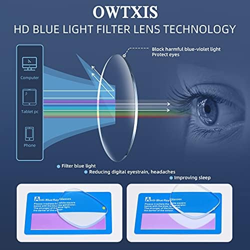 OWTXIS Mavi ışık engelleme okuma gözlüğü ince Cep Okuyucular Kalem Klip kılıf Mini hafif Okuyucular