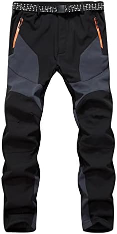 Erkek Açık Su Geçirmez Rüzgar Geçirmez Polar Astarlı Pantolon Açık Yürüyüş Dağ yürüyüş pantolonu cepli