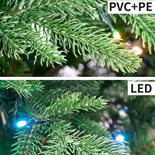 ZPEE Ön Yatak Çam Köknar Ağacı Ev Ofis, PVC 64 Lignt Modları Yapay Noel Ağacı, flaş led ışık Noel Ağaçları Uzaktan