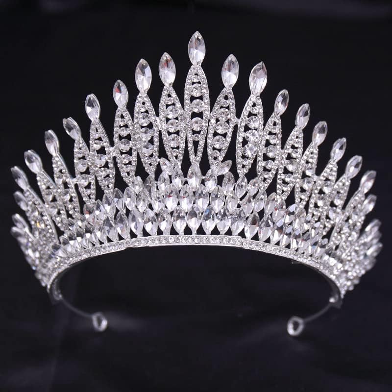 kadınlar için saç takı taç tiaras Lüks Çeşitli Gümüş Renk Kristal Taçlar Gelin tiara Moda Kraliçe Gelin Taç Başlığı