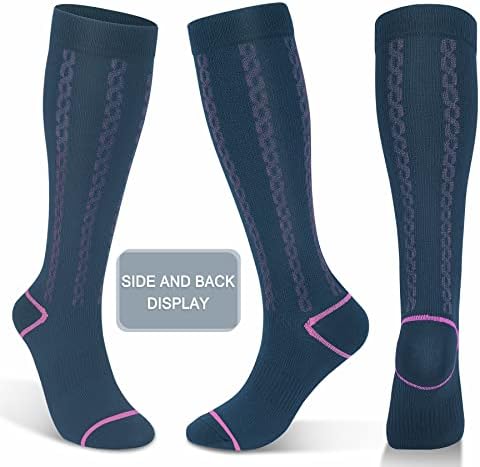 FULLSOFT Tıbbi Mezun 30-40mmHg varis çorabı Kadınlar ve Erkekler için Sirkülasyon diz üstü çorap Yürüyüş Koşu Çorapları