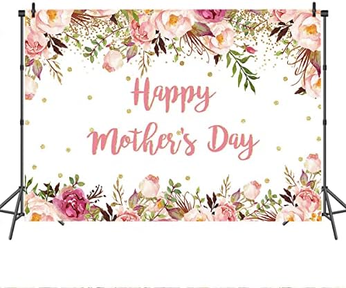 Mocsıcka Mutlu anneler Günü Zemin Suluboya Çiçek Altın Noktalar Fotoğraf Arka Plan Vinil Mutlu anneler Günü Kek Masa