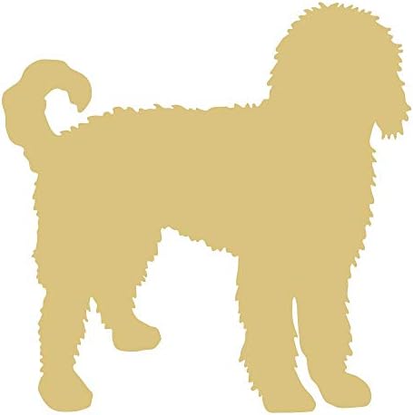 Altın Doodle Kesme Bitmemiş Ahşap Köpek Yavrusu Hayvan Barınağı Dekor Evcil Hayvan Mağazası MDF Şekli Tuval Tarzı