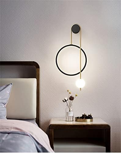 CZDYUF duvar lambası basit tasarımcı halka ışık arka plan duvar cam küre lamba koridor yatak odası başucu duvar ışıkları