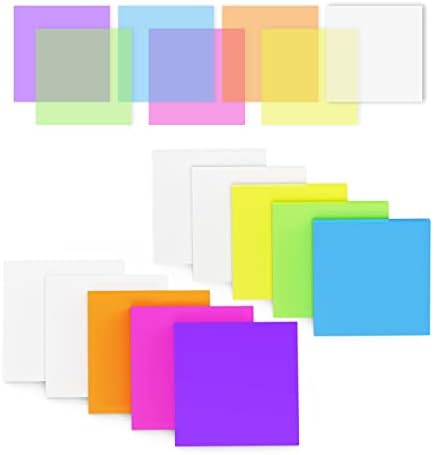 Şeffaf Yapışkan Notlar 500 Adet, MİUTME Temizle Yapışkan Notlar Su Geçirmez Saydam Renk Bloknot 3x3 inç, Ofis Koleji