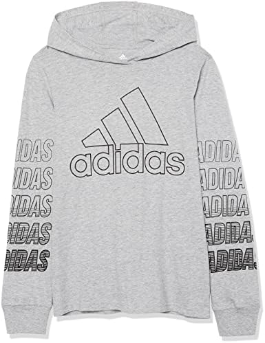 adidas Erkek Çocuk Uzun Kollu Pamuklu Bos Logolu Kapüşonlu Tişört