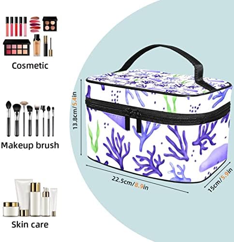 Mercan Mor Desen Seyahat Makyaj Çantası Kadınlar için kozmetik durumda Organizatör makyaj çantası saklama çantası