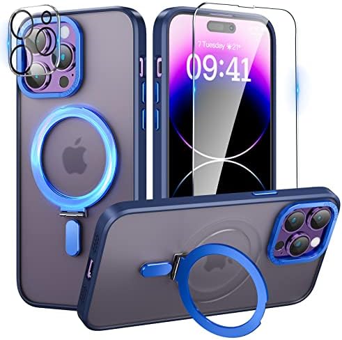 niufoey iPhone 12 Pro Max Kılıf Manyetik Görünmez Standı ile [Magsafe ile Uyumlu] Darbeye Dayanıklı İnce Saydam Mat