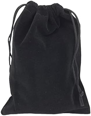 Palmhomee 24 Paket Kadife İpli Çanta hediye çantası Kadife Kese Takı Düğün ve Parti Favor (5x7 İnç, siyah)