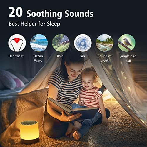 Beyaz Gürültü Makinesi, ZEALOT Uyku Ses Makinesi ile 20 Yatıştırıcı Sesler, 6 Renk gece Lambası, 4 Zamanlayıcılar