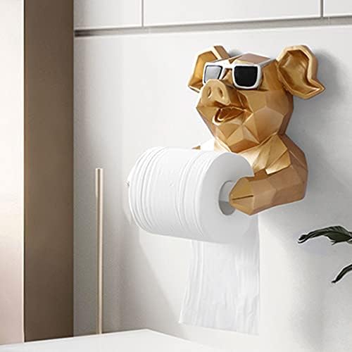 ZYCSKTL tuvalet kağıdı tutucusu, İskandinav geometrik domuz şekli rulo kağıt havlu tutucu, otel banyo duvara monte
