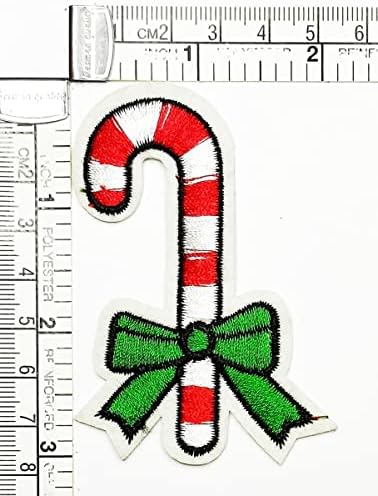 Kleenplus 3 Adet. Noel X'mas Kırmızı baston şeker Holly Yay Karikatür İşlemeli Demir On Rozeti Dikmek Kot Ceketler