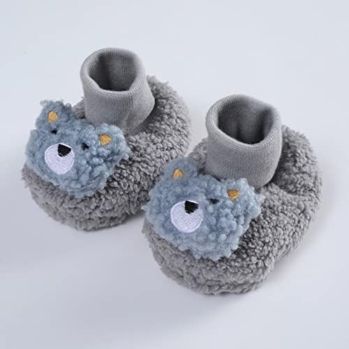 Kış Çocuk Bebek bebek ayakkabısı Erkek Ve Kız Çorap Ayakkabı Üzerinde Kayma Peluş Sıcak Düz Renk Sevimli Karikatür