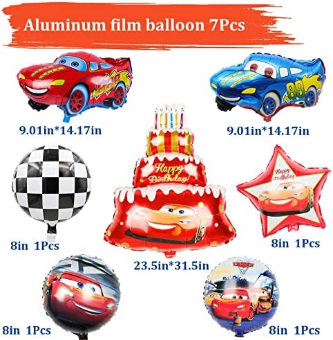 Lnkdeya Arabalar Yarış Doğum Günü Partisi Dekorasyon-87 Adet Yarış Arabaları Folyo Balonlar Doğum Günü Malzemeleri