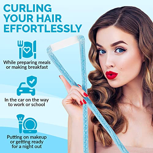 Jelly Curls-Hasarsız Bukleler için Mavi Düşük ısı Jel Kıvırıcı, Uzun Saç Sarma Jel Kıvırıcı, Isısız Kıvırıcılara Alternatif,