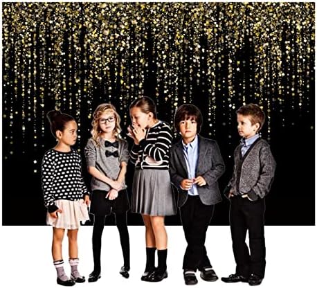 MAQTT 82 x 60 Sınıfı 2023 Parti Zemin Mezuniyet Siyah ve Altın Glitter Bokeh Pullu Noktalar Doğum Günü Yıldönümü Fotoğraf