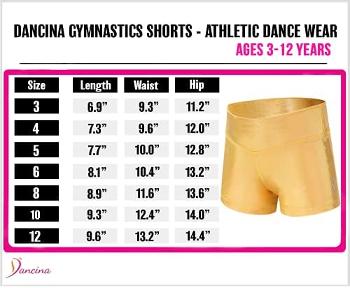 Dancina Jimnastik Şort Atletik Dans Giyim-Küçük Büyük Kızlar Klasik ve Yeni Metalik Buz