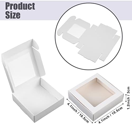 Zonon Pencereli 30 Adet Mini Kraft kağit kutu sabun ambalajı Kutuları Mevcut Ambalaj Kutusu Ev Yapımı Sabun için İkram