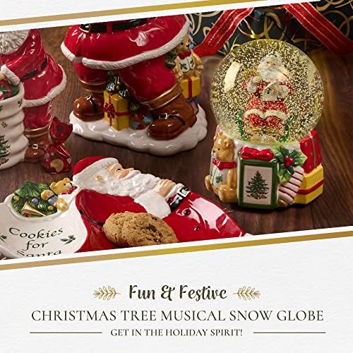 Spode Noel Ağacı Müzikal Kar Küresi / Noel Kar Küreleri / Evin Tepesinde Oynar/ Kış Kar Küresi / Noel Baba Kar Küresi-Dayanıklı