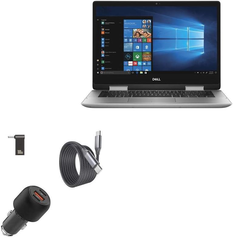 Dokunmatik Ekranlı Dell Inspiron 14 5000 ile Uyumlu BoxWave Araç Şarj Cihazı (14 inç) - PD Araç Şarj Cihazı Paketi