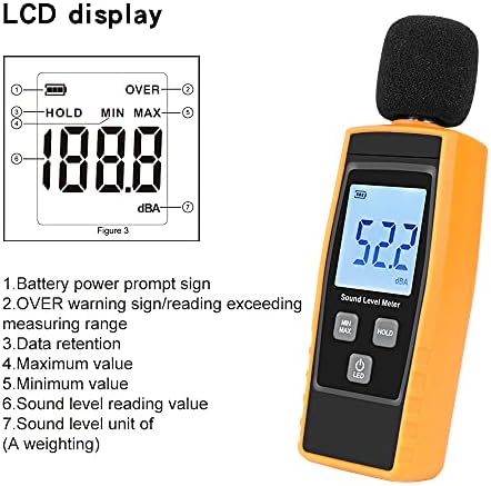 XIXIAN LCD Dijital Ses Seviyesi Ölçer DB Metre 30-130dBA Gürültü Ses ölçme aracı Desibel İzleme Test Cihazı Max/Mın