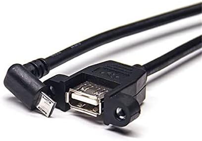 Elecbee Mikro USB Yukarı Açılı Erkek Tip A Dişi Düz OTG Kablo ile 15cm