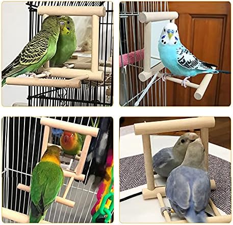 CYW Kuş Ayna Levrek, Kuş Levrek Ayna Oyuncak Standı Kuş Oyuncak Papağan Parakeets Cockatiels Kafesi