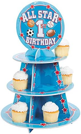 Eğlenceli Ekspres-Doğum Günü Partisi Malzemeleri için 1. All Star Cupcake Tutucu-Servis ve Barware-Çeşitli Servis
