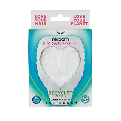 Arapsaçı Melek Yeniden Doğmuş Geri Dönüştürülmüş Plastikten Yapılmış Kompakt Beyaz Dolaşık Açıcı Saç Fırçası Tüm Saç