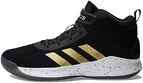 adidas Cross Em Up 5 Basketbol Ayakkabısı, Siyah / Altın Metalik / Beyaz (Geniş), ABD Unisex Big_Kid