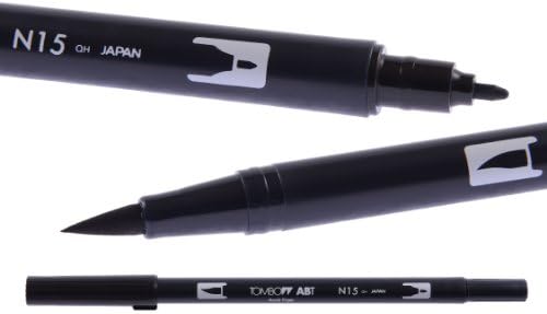 Tombow ABT Çift Fırçalı Kalem Blender Kalemi İçerir-Gri Renkler (6'lı Paket)