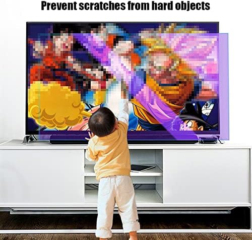 Anti mavi ışık 32-75 İnç TV Ekran Koruyucu, Anti-UV/Parlama Önleyici/Çizilmez Film LCD, LED, OLED ve QLED için Ultra