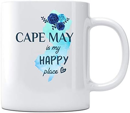 Cape May New Jersey Benim Mutlu Yerim Kupa New Jersey Kahve Kupa Bardak New Jersey Kadınlar için Hediyeler Uzun Mesafe