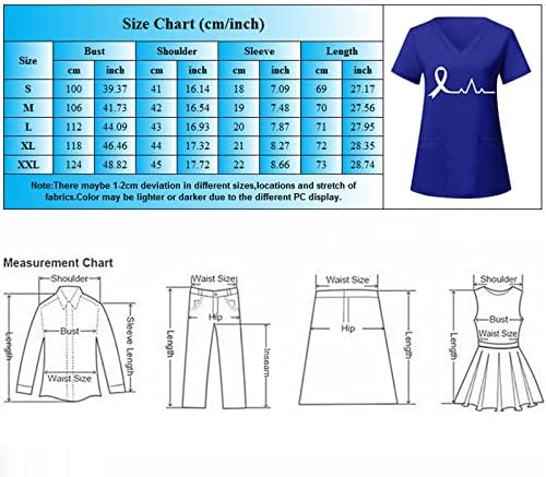 Opak Gömlek Kadınlar için Bayan Kısa Kollu V Boyun Kalp Baskılı Üst Emzikli Çalışma T Shirt Bluz Cepler ile