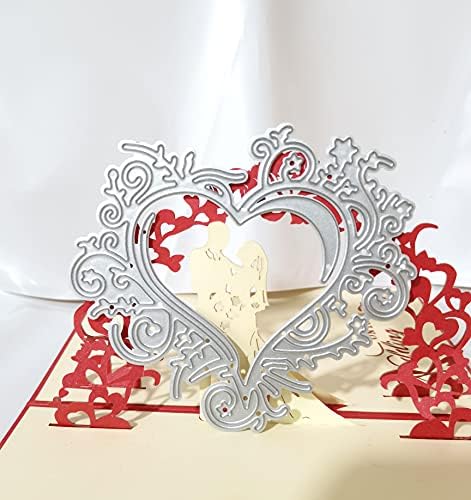 Kalp Şekli Ajur Kesme Ölür düğün elbisesi Aile Metal Kalıp Kesim DIY Scrapbooking düğün davetiyesi Kartı Kabartma