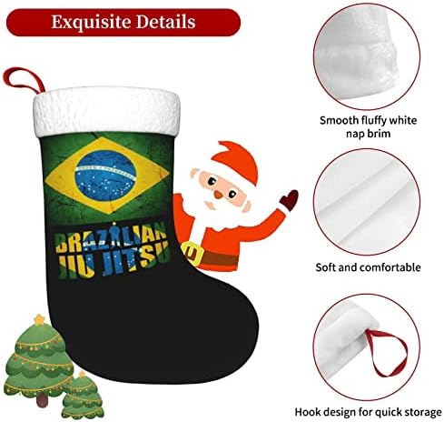 Waymay Brezilya Jiu-Jitsu Noel Çorap 18 İnç Noel Asılı Çorap Klasik Tatil Dekorasyon Çorap