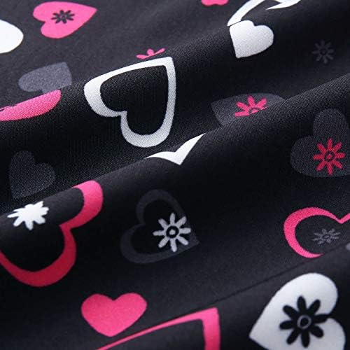 Gevşek Fit Üst Bayan İş V Boyun Aşk Desenleri Kısa Kollu Üst Bayan Cepler Polyester Yaz Nefes Bluzlar