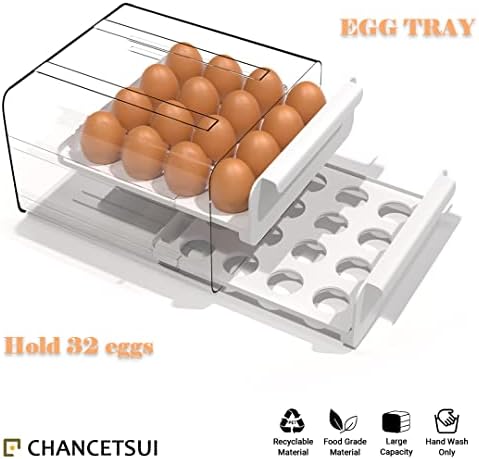 Buzdolabı için Yumurta Tutucu, Büyük Kapasiteli Şeffaf Buzdolabı Organizatörleri ve Depolama, Buzdolabı için plastik