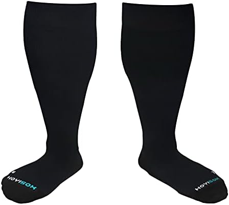 HOYISOX Büyük ve Uzun Boylu varis çorabı için Ekstra Büyük ve Geniş Buzağı-Rahat Diz Yüksek Destek Çorap