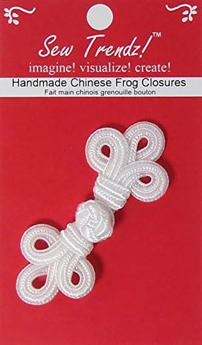 Dikmek Trendz-Vizyon Düzeltir El Yapımı Çin Kurbağalar Düğme Kapakları-Küçük Boy-Beyaz-3 x 1.25 - Çift Üç Döngü -
