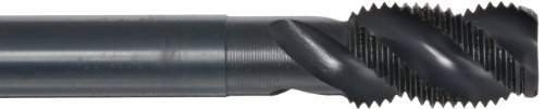 Dormer E033 Toz Metal Çelik Spiral Flüt Diş Açma Musluğu, Siyah Oksit Kaplama, Kare Uçlu Saplı Yuvarlak, Modifiye