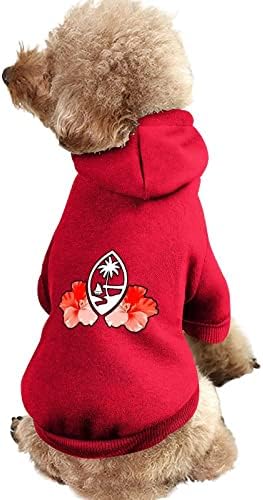 Guam Tribal Hibiscus Köpek Hoodies Sevimli Kapüşonlu Sweatshirt Pet Takım Elbise Ceket Şapka ile