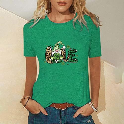 Kadın kısa kollu tişört Aziz patrick Günü Yeşil Y2k Üstleri Gömlek Genç Kızlar Yaz Casual O-Boyun Tunik Tee Gömlek
