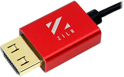 ZILR 8K Ultra Hızlı Hiper İnce HDMI 2.1 Kablo 45cm / 17.7” Tip-A - Tip-A Güvenli Kilitleme, 8K60, 4320p, 4K120, 2160p,