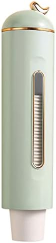 Kağıt Bardak Dispenseri, Yerden Tasarruf Sağlayan Şeffaf Çekme Tipi Su Bardağı Dispenseri Ev için (Çimen Yeşili)