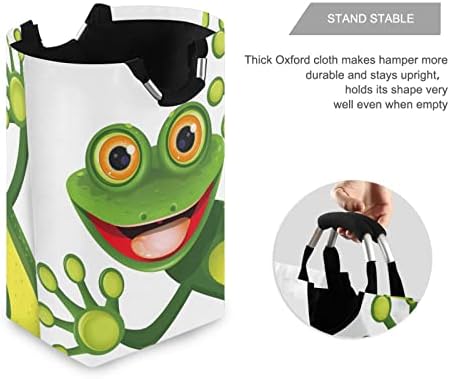 senya Büyük çamaşır sepeti alışveriş Çantası Komik Yeşil Kurbağa (n1), Katlanabilir Kumaş Çamaşır Sepeti, Katlanabilir