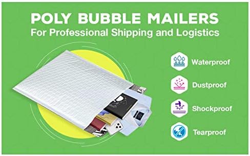 Sales4Less 5 Poli baloncuklu zarf s 10. 5X16 İnç Yastıklı Zarf Mailler Su Geçirmez 100'lü paket , Beyaz